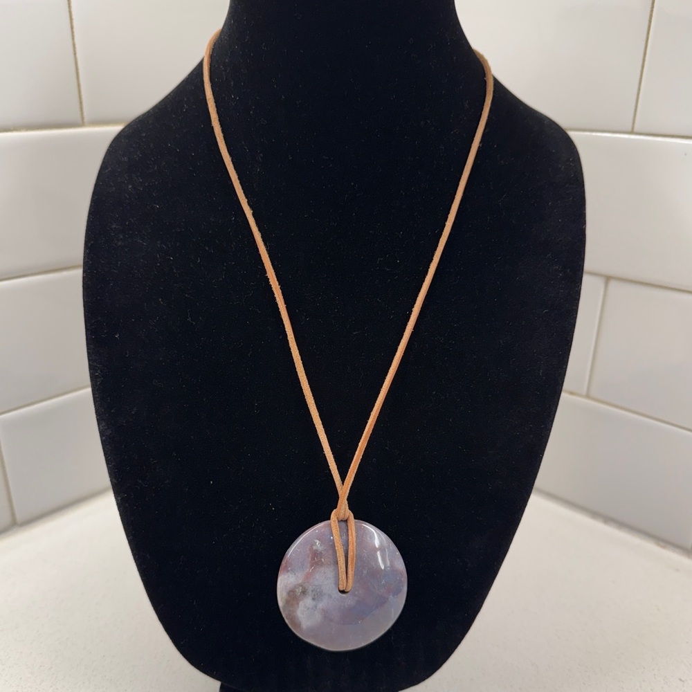 Amethyst Stone Donut Necklace